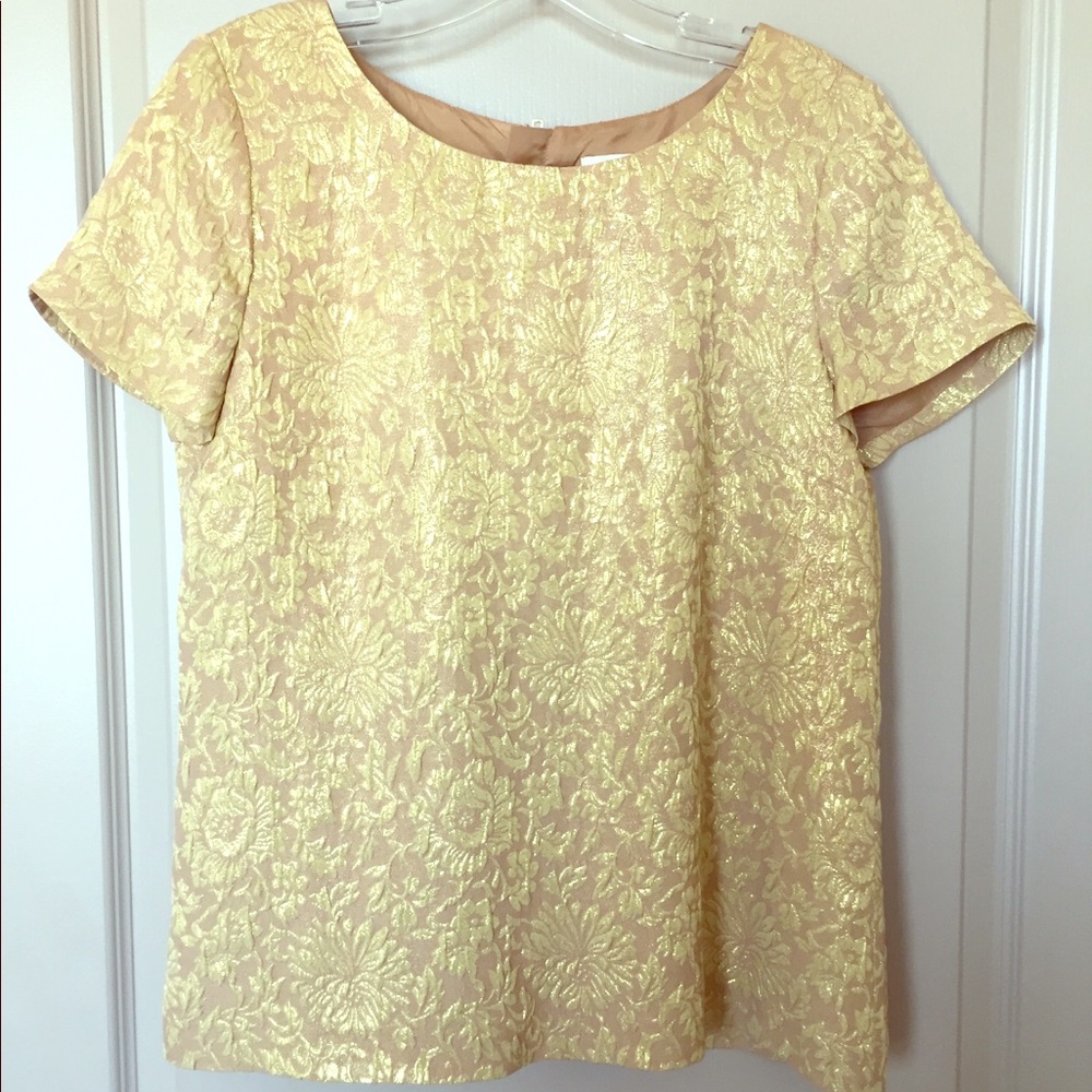 ‼️Last chance‼️ J Crew Gold Stitched Floral Top